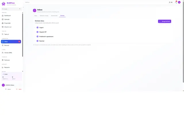 BnBFlow: Inbox · labels