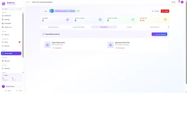 BnBFlow: Clients (CRM) · Properties