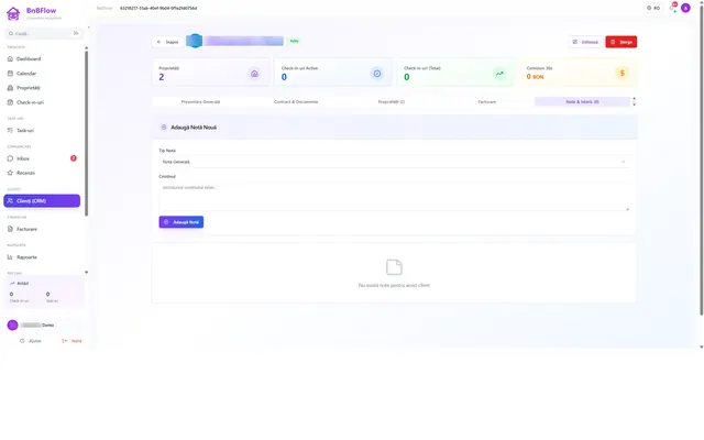 BnBFlow: Clients (CRM) · notes