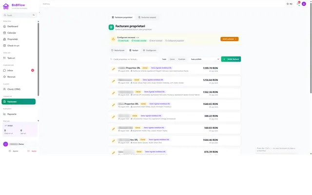 BnBFlow: Invoicing · owners