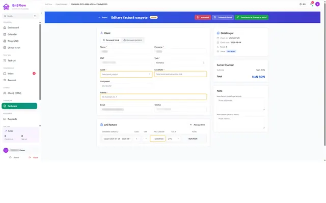 BnBFlow: Invoicing · guests · invoice
