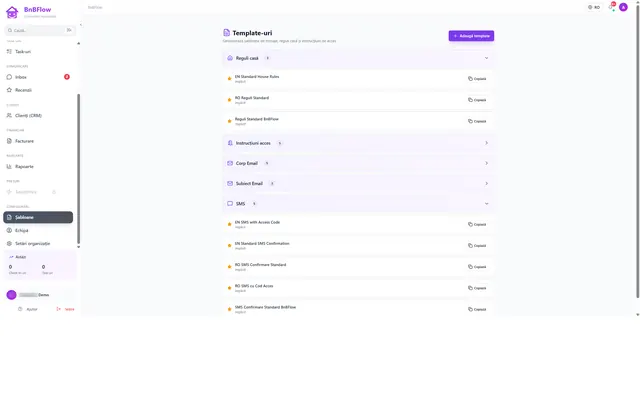 BnBFlow: Settings · templates