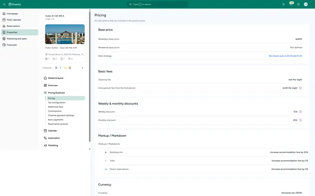 Guesty: Property · pricing