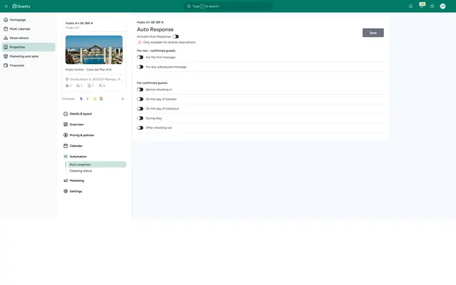 Guesty: Property · automation · auto response