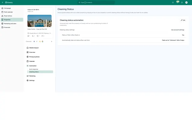 Guesty: Property · automation · cleaning
