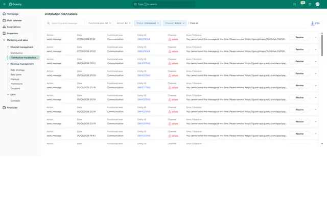 Guesty: Marketing · distribution troubleshooting