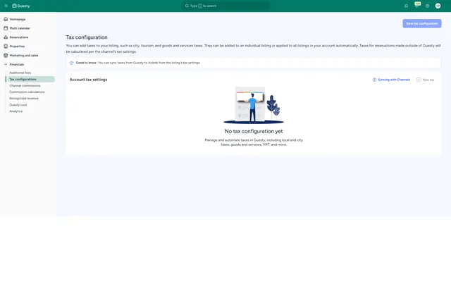 Guesty: Financials · tax configurations
