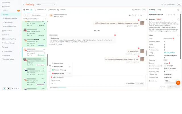 Hostaway: Inbox