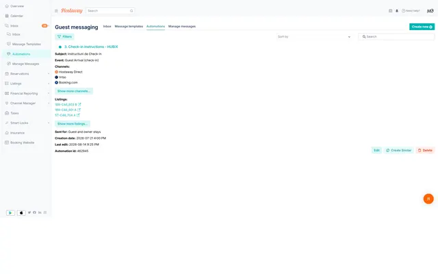 Hostaway: Inbox · automations