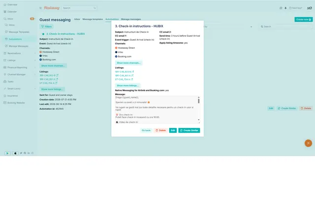 Hostaway: Inbox · automation · details