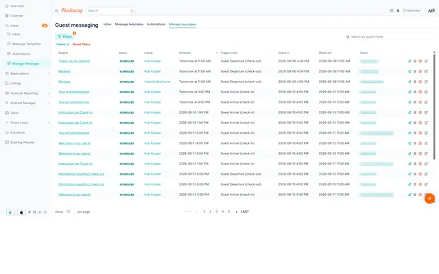 Hostaway: Inbox · messages