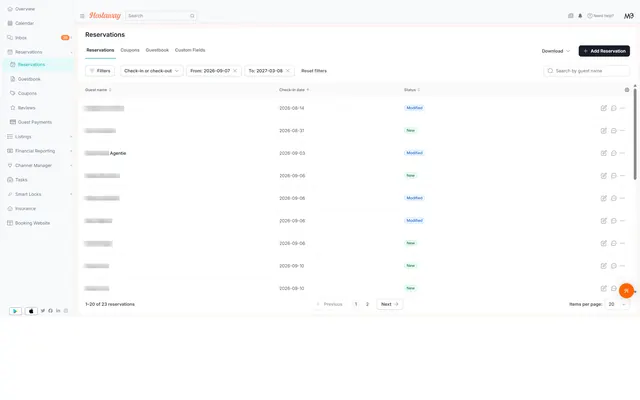 Hostaway: Reservations