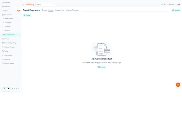 Hostaway: Reservations · guest payments · invoices