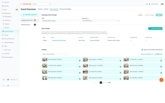 Hostaway: Reservations · guest payments · auto-payments