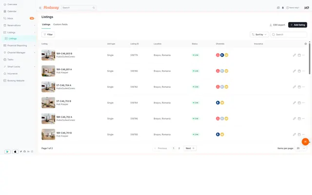 Hostaway: Listings
