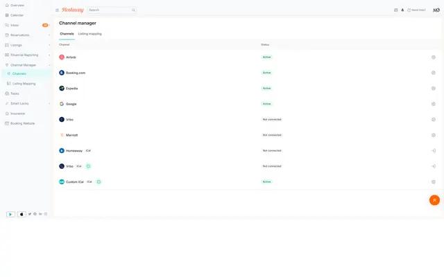 Hostaway: Financial · channels