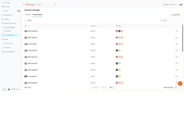 Hostaway: Financial · listing mapping