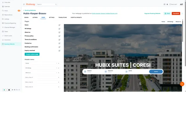 Hostaway: Booking website · pages