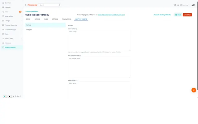Hostaway: Booking website · scripts